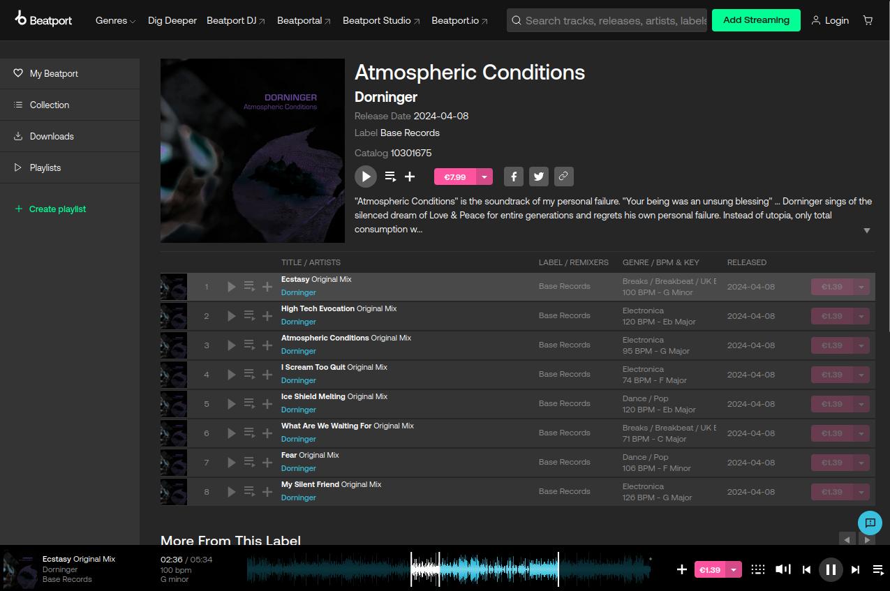 Streaming / Downloading: &quot;Atmospheric Conditions&quot;